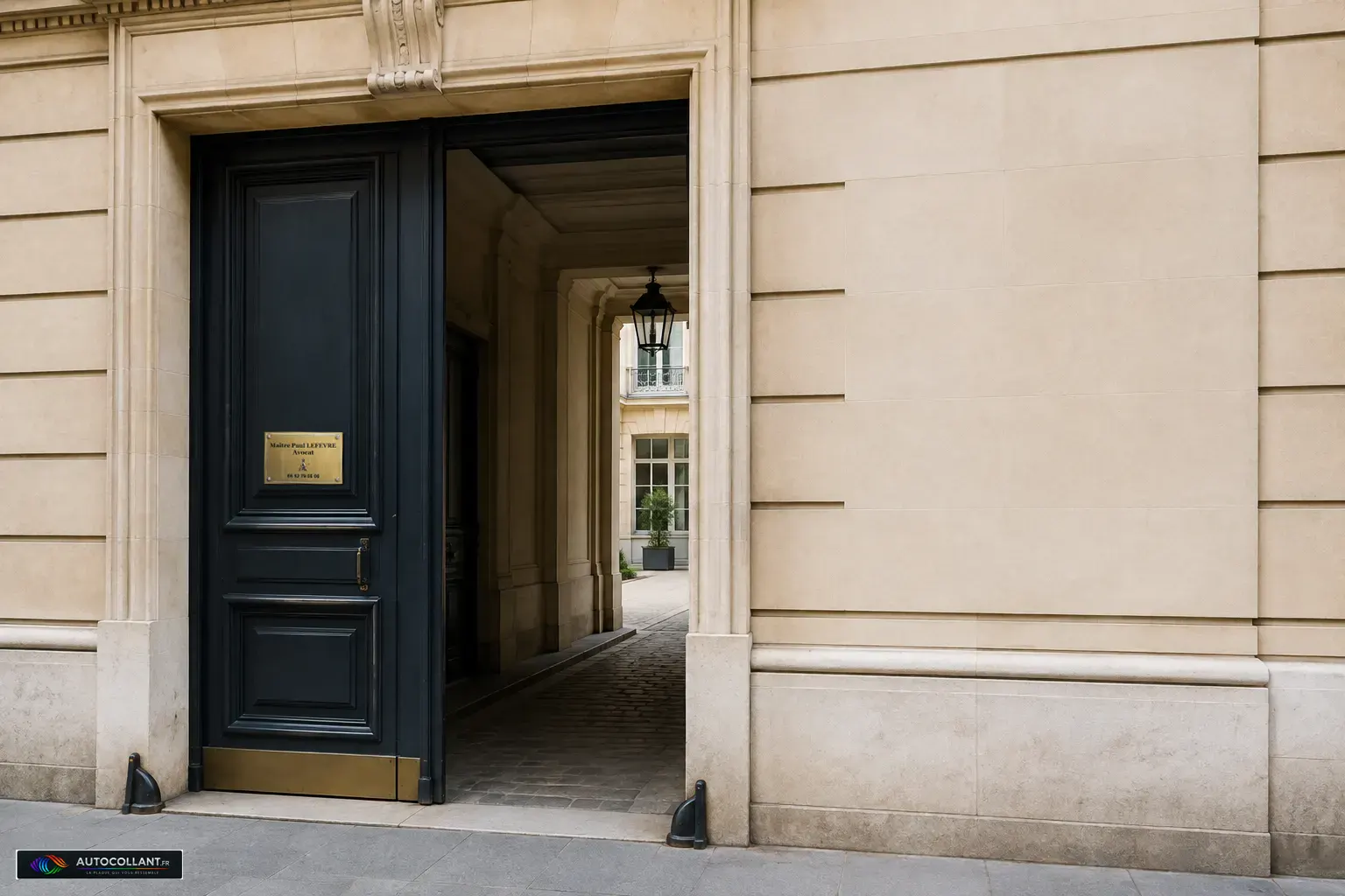 Porte cochère d’un cabinet d’avocats, pierre de taille