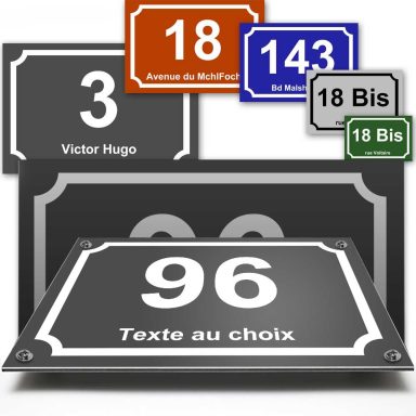 Numéro de rue sur plaque métal